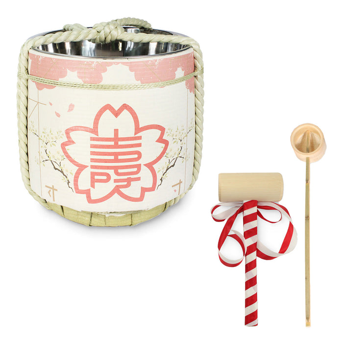 Stainless Sake-Barrel set / Sakuramori / Medium 15
