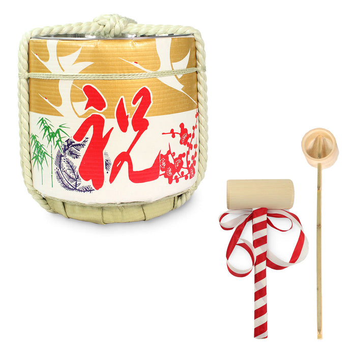 Stainless Sake-Barrel set / Iwai (gold) / Medium 15