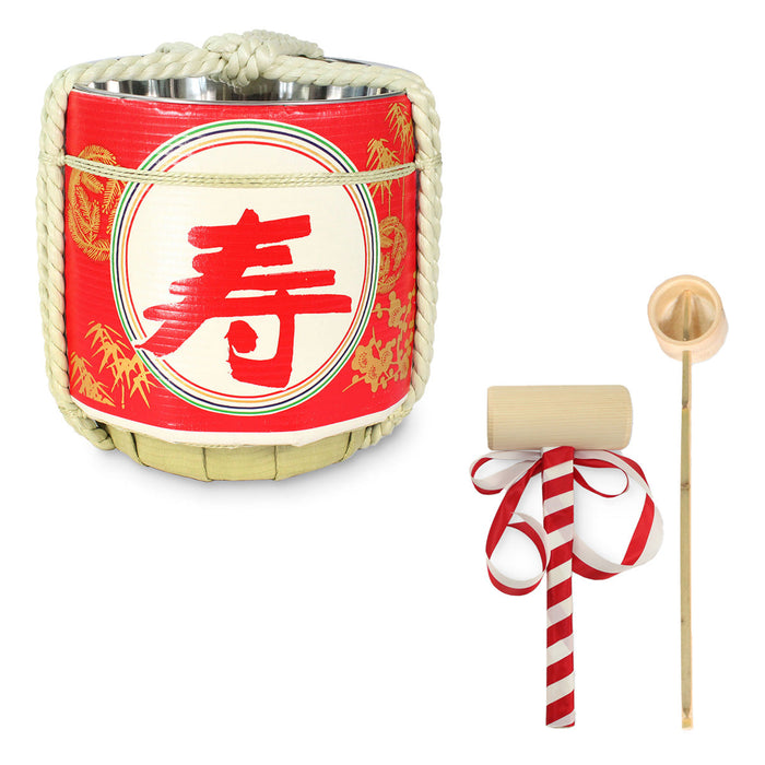 Stainless Sake-Barrel set / Kotobuki / Medium 15