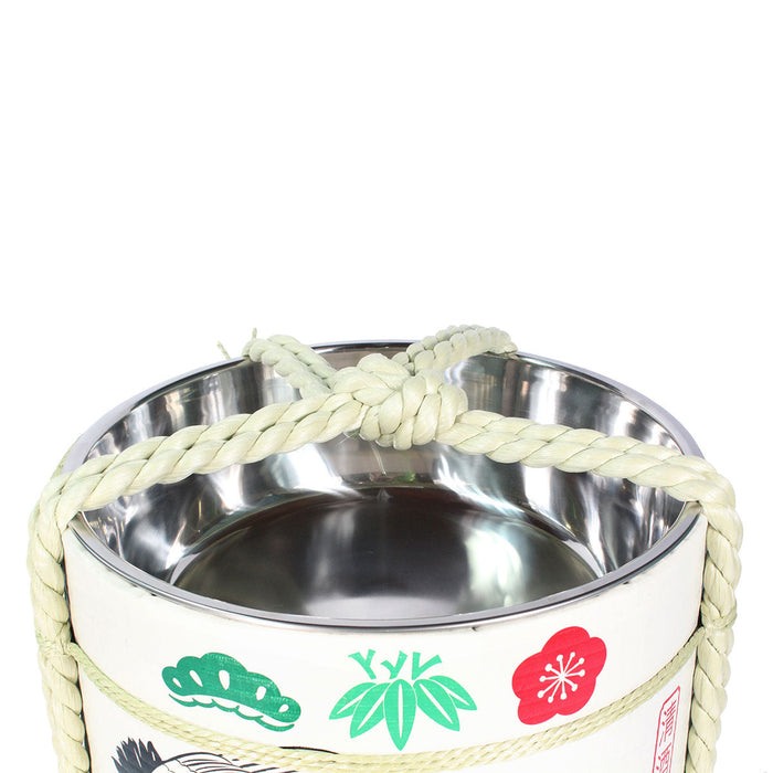 Stainless Sake-Barrel /  Iwai (tsuru kame) / Medium 15