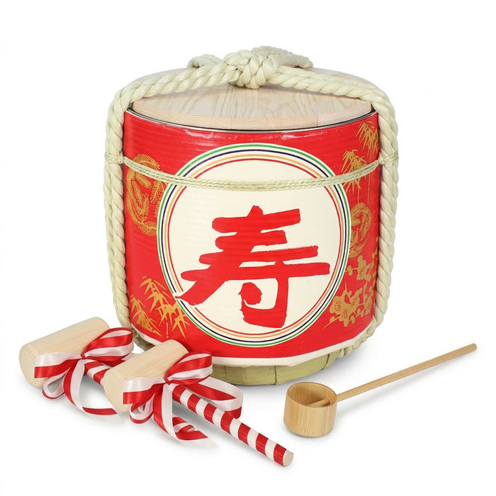 Stainless Sake-Barrel set / Kotobuki