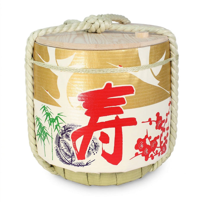Stainless Sake-Barrel /  Kotobuki (gold)