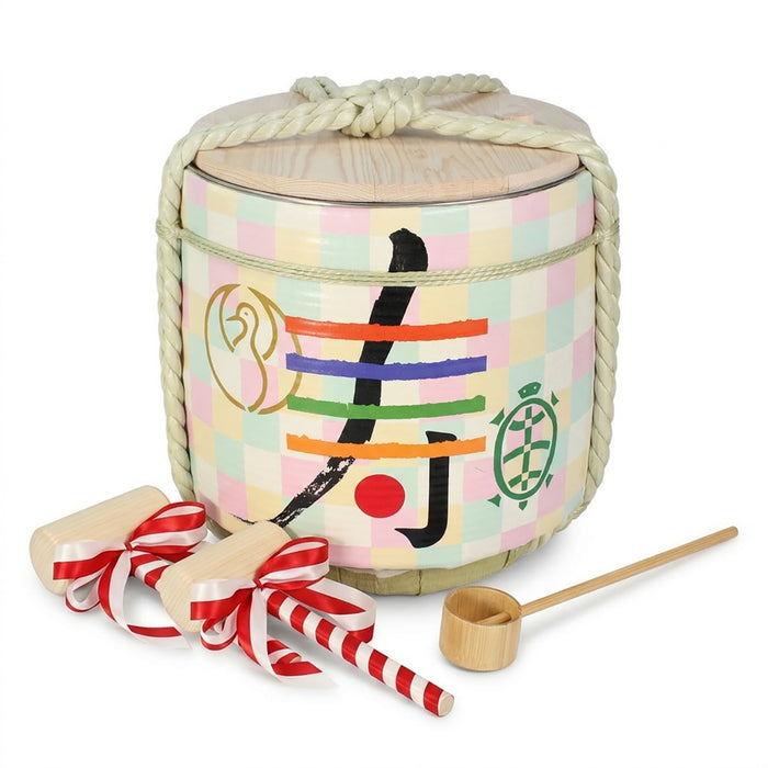 Stainless Sake-Barrel set /  Kotobuki Chidorigoshi