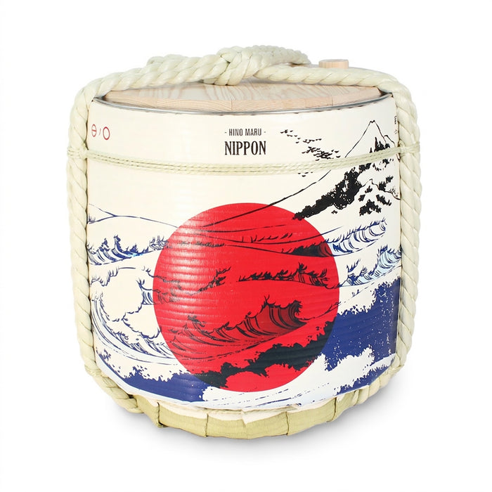 Stainless Sake-Barrel / Hinomaru NIPPON(right Mt.fuji)