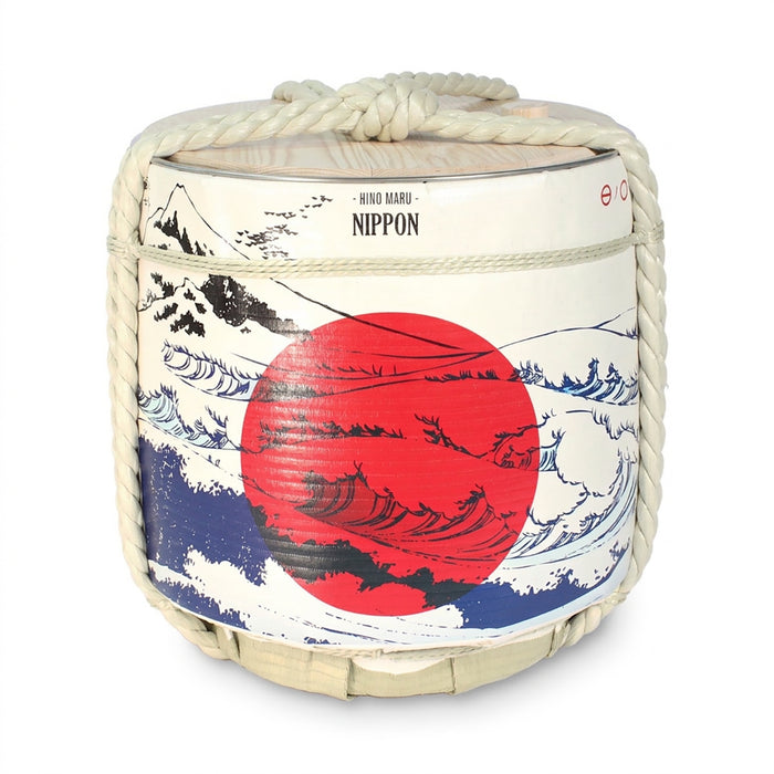Stainless Sake-Barrel / Hinomaru NIPPON (left Mt.Fuji)