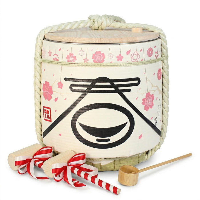 Stainless Sake-Barrel set /  Shumpumanmen