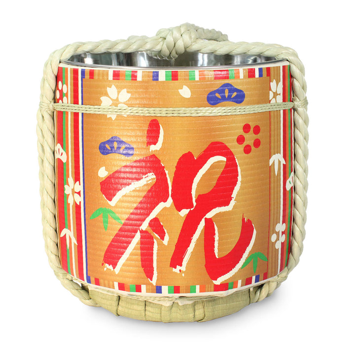 Stainless Sake-Barrel set / Goshoku-Takijima(celebration)