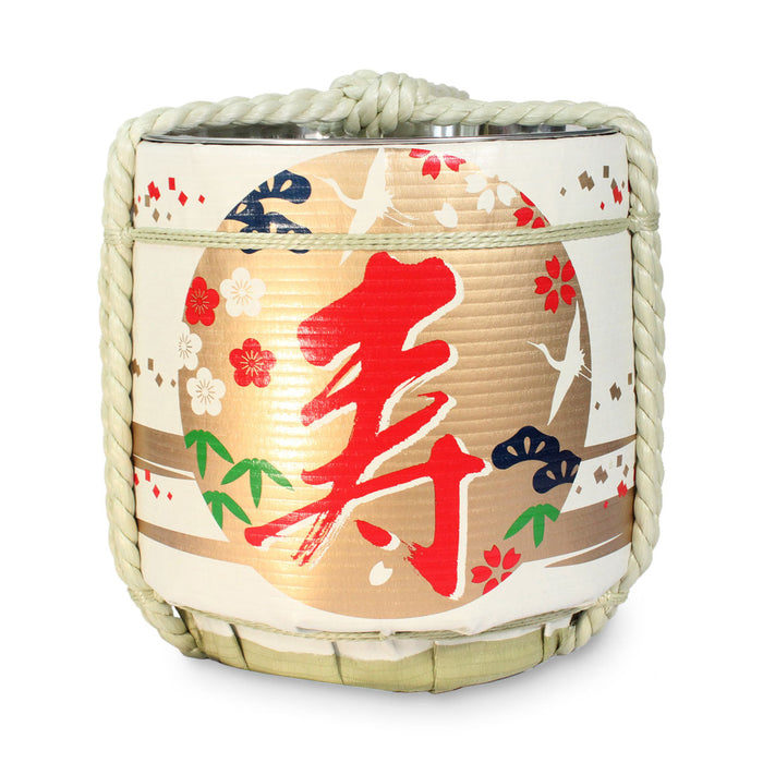 Stainless Sake-Barrel /  Tobitsuru (celebration) / Medium 15