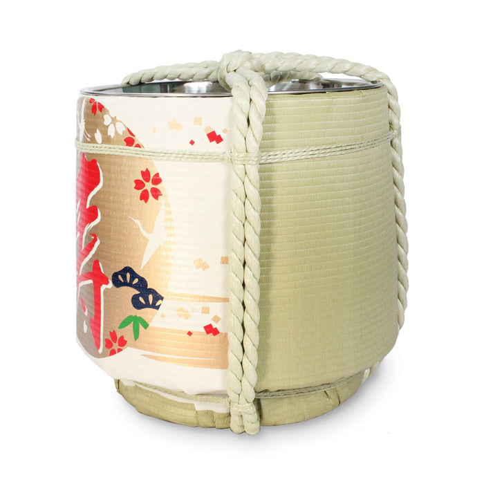 Stainless Sake-Barrel /  Tobitsuru (celebration) / Medium 15