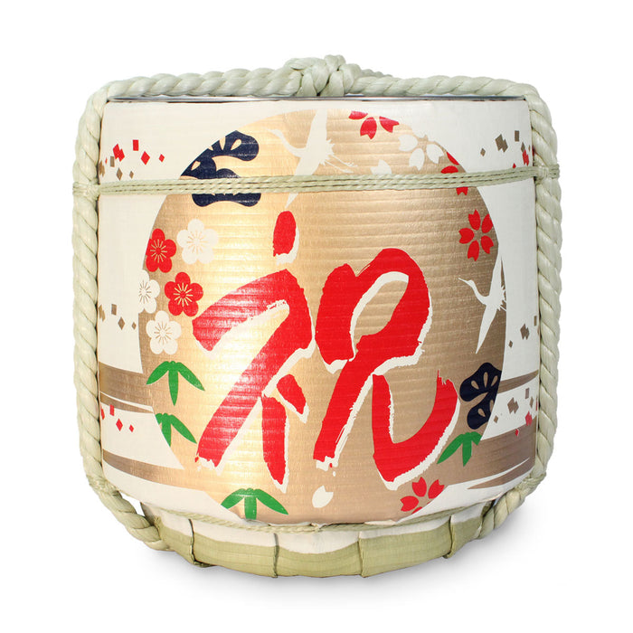 Stainless Sake-Barrel set /  Tobitsuru (congratulation) / Medium 15